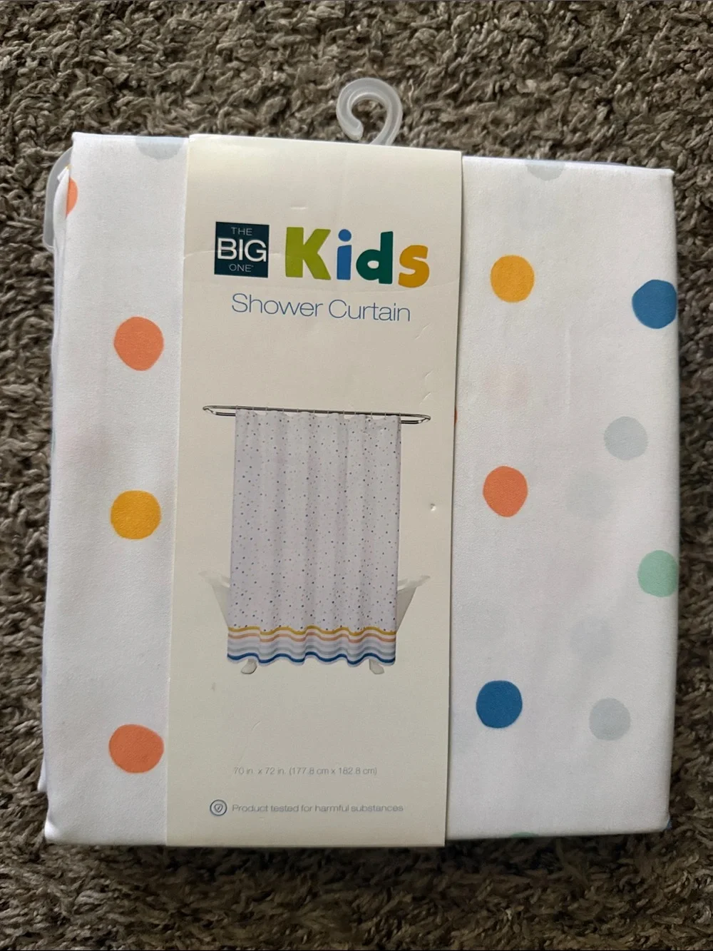 The Big One Kids™ Rainbow Dot Shower Curtain